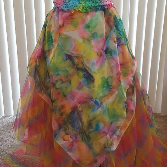 IRISA Rainbow Chiffon Tulle Wedding Gown - Picture 5 of 8